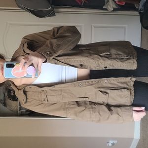 Utility jacket with a hoodie
